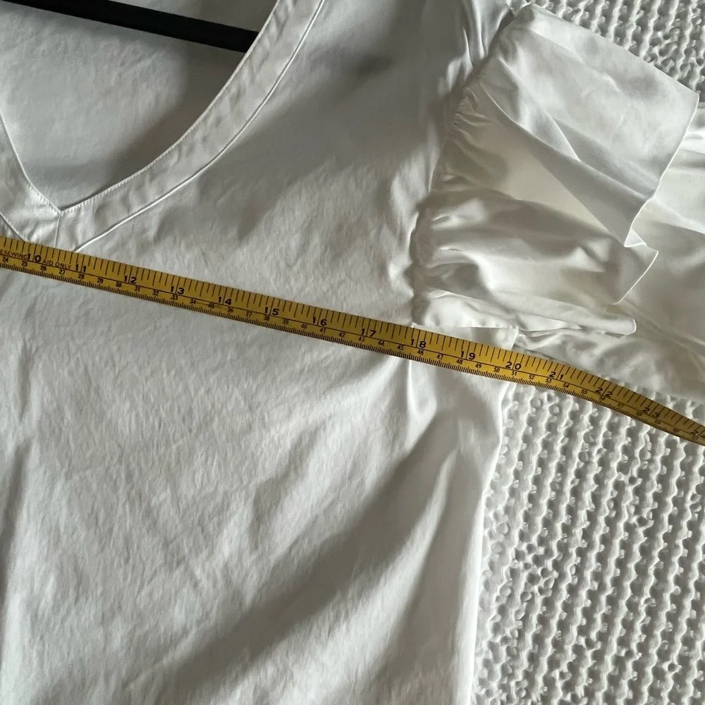 White Ruffled Sleeve Top - Picture 4 of 5